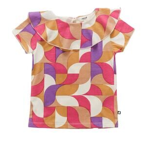 Oeuf NWT Fuchsia Ruffle Collar Tee. Organic.  2/3 Years